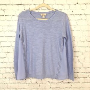 Loft Periwinkle Lace Tunic Top SP EUC
